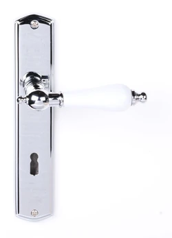 BAWO Türdrücker L39 Chrom poliert/Porzellan weiß BAWO Türdrücker L39 Chrom poliert/Porzellan weiß