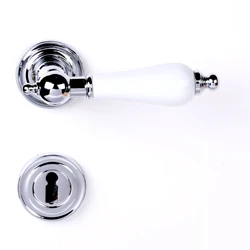 BAWO Türbeschlag R39 Chrom poliert/Porzellan weiß BAWO Türbeschlag R39 Chrom poliert/Porzellan weiß