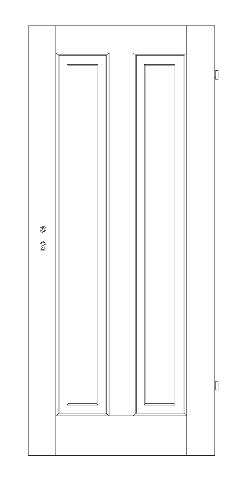 BAWO Massivholztür MF/H2 Zeichnung