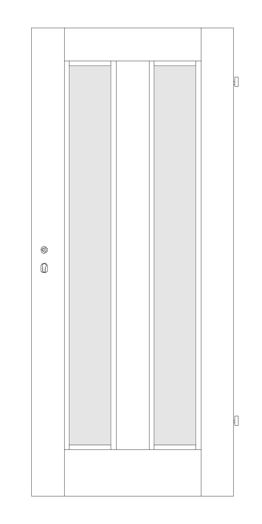 BAWO Massivholztür MG/H2-2xLA Zeichnung